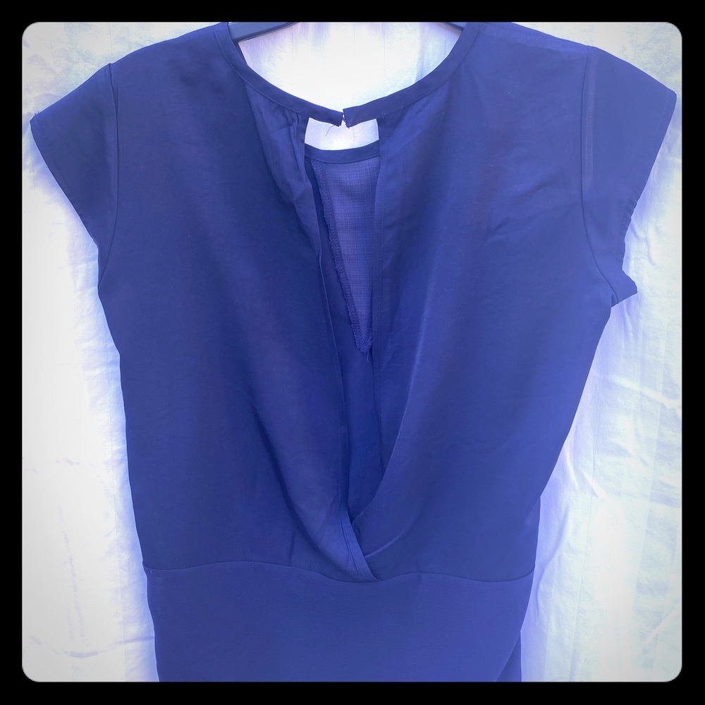 Navy Top with Cutout Back